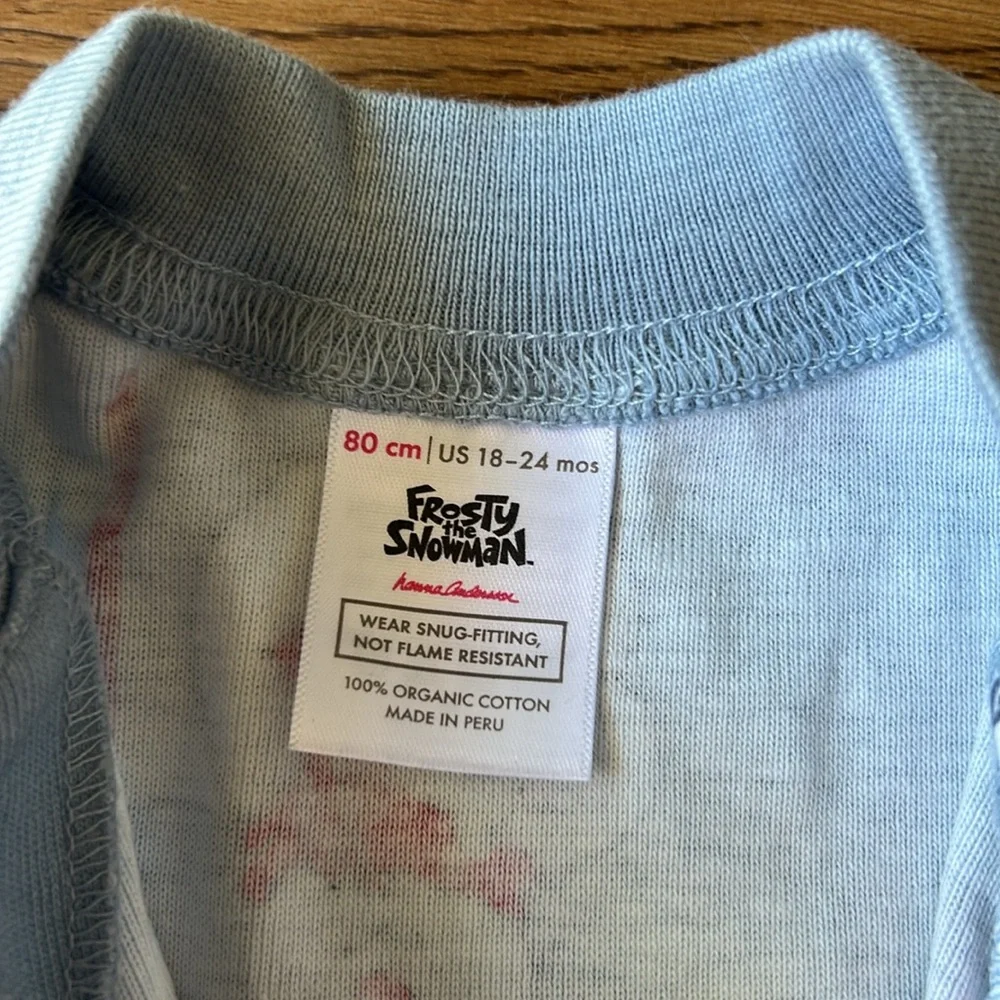 NEW Hanna Andersson Frosty the Snowman Sleeper Organic Cotton Holiday Size18-24m